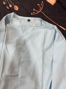 Light Blue Mandarin Collar Kurta Shirt