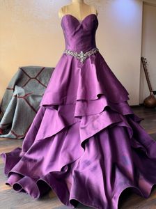 Stunning Purple Tiered Gown
