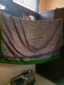 Vibrant Paisley Print Silk Saree