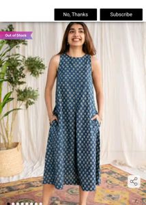 Indigo color Batik Print  A line kurti