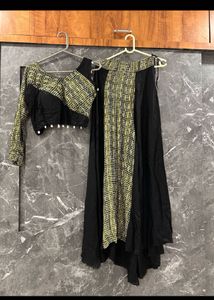 navaratri designer Black Lehenga Choli Set