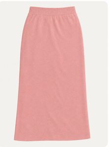 Pink Side-Slit Midi Skirt