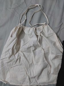 Bundle of Two Tops: Black Tank &amp; Cream Halter