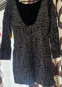 black and silver one piece western dress