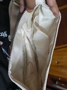 Stylish Cream Crescent Shoulder Bag