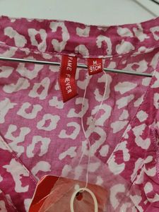 Pink Leopard Print Ruffled Top