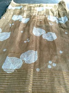 Khaki Batik Print Saree