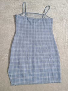 Blue Plaid Mini Dress