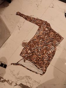 xxl Leopard Print One Shoulder Dress
