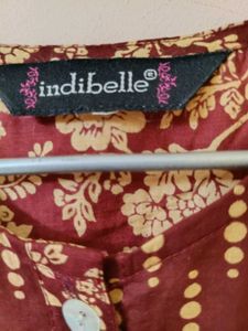 Elegant Brown Floral Print Kurta