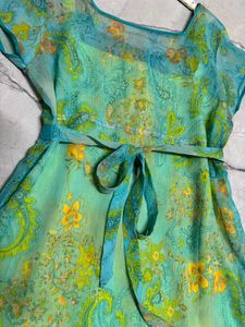 Vintage Floral Print Dress