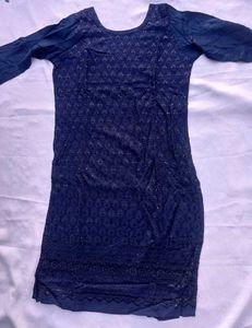 Stunning Navy Blue Sequined Kurta