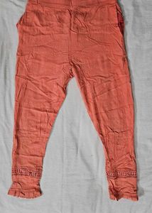 Peach Cotton Ethnic Pants