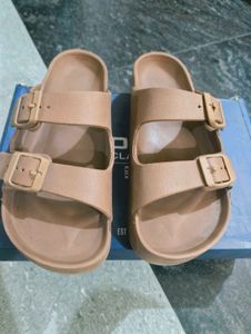 Comfortable Tan Slides