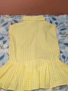 Cute Yellow Gingham Peplum Top