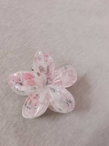 Pink Floral Hair Claw Clip