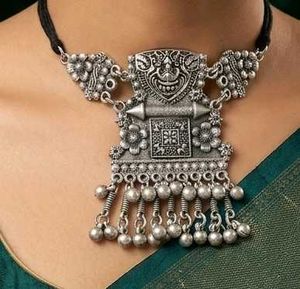 Oxidized Silver Necklace and Earring Set