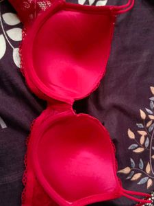 Red Lace Pushup  Bra