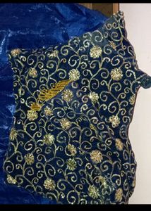 Embroidered Velvet Blouse