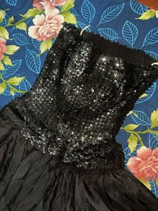 Sparkly Black Strapless Dress