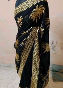 Black &amp; Gold Embroidered beautiful 😍 saree