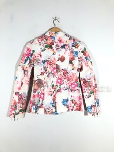 White Floral Printed Blazer (Women’s)