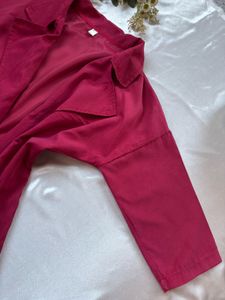 Chic Pink Open-Front Blazer