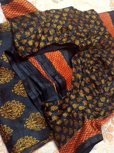 Handloom Saree with Kalamkari Print