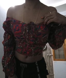 Tribal Printed Ethnic Crop Top