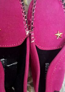 Cute Pink Star Moccasins for Girls