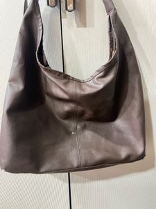 Chic Brown Faux Leather Hobo Bag
