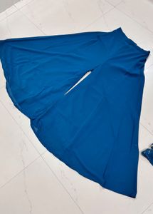 Elegant Teal Kurta Set with Embellished Crop Top