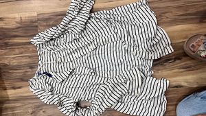 Striped Open Front Cardigan
