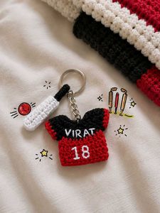 🏏 ❤Virat Kohli Crochet Jersey Keycha❤