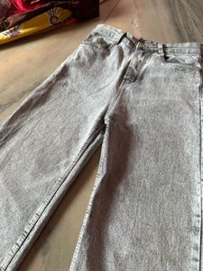 Stylish Acid Wash Wide Leg Jeans