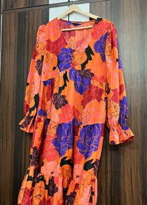 Vibrant Floral Tiered Maxi Dress