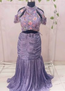 Stunning Lavender Cancan Indo western leheng