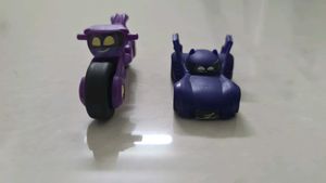 Purple Toy Motorcycle & Car Set