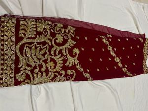Elegant Embroidered Red Saree with blouse