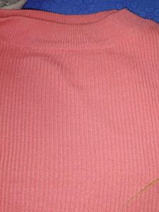 Ribbed Knit Mock Neck Sweatshirt