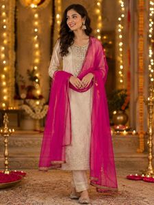 Pink Net Dupatta