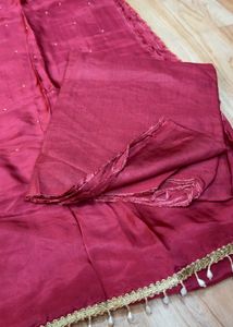 Elegant Pink Kurta Set with Embellished Neckline