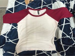 Maroon &amp; White Baseball Tee