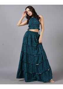 Open back Tiered Co-Ord top and skirt