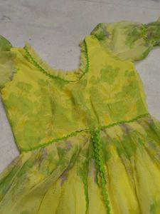 Yellow Floral Ruffle frock