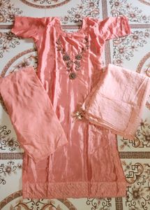 Peach Embroidered Salwar Kameez