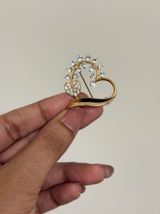 Heart-shaped Brooch with Crystals