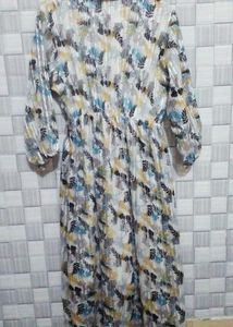 Boho Floral Print Gaun Dress
