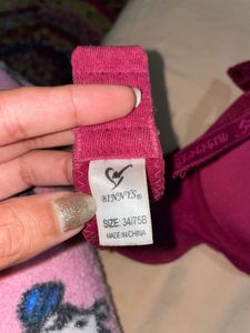 Purple Padded Bra with Bow Detail