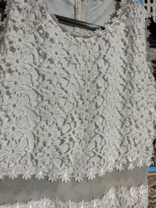 White Lace Overlay Dress